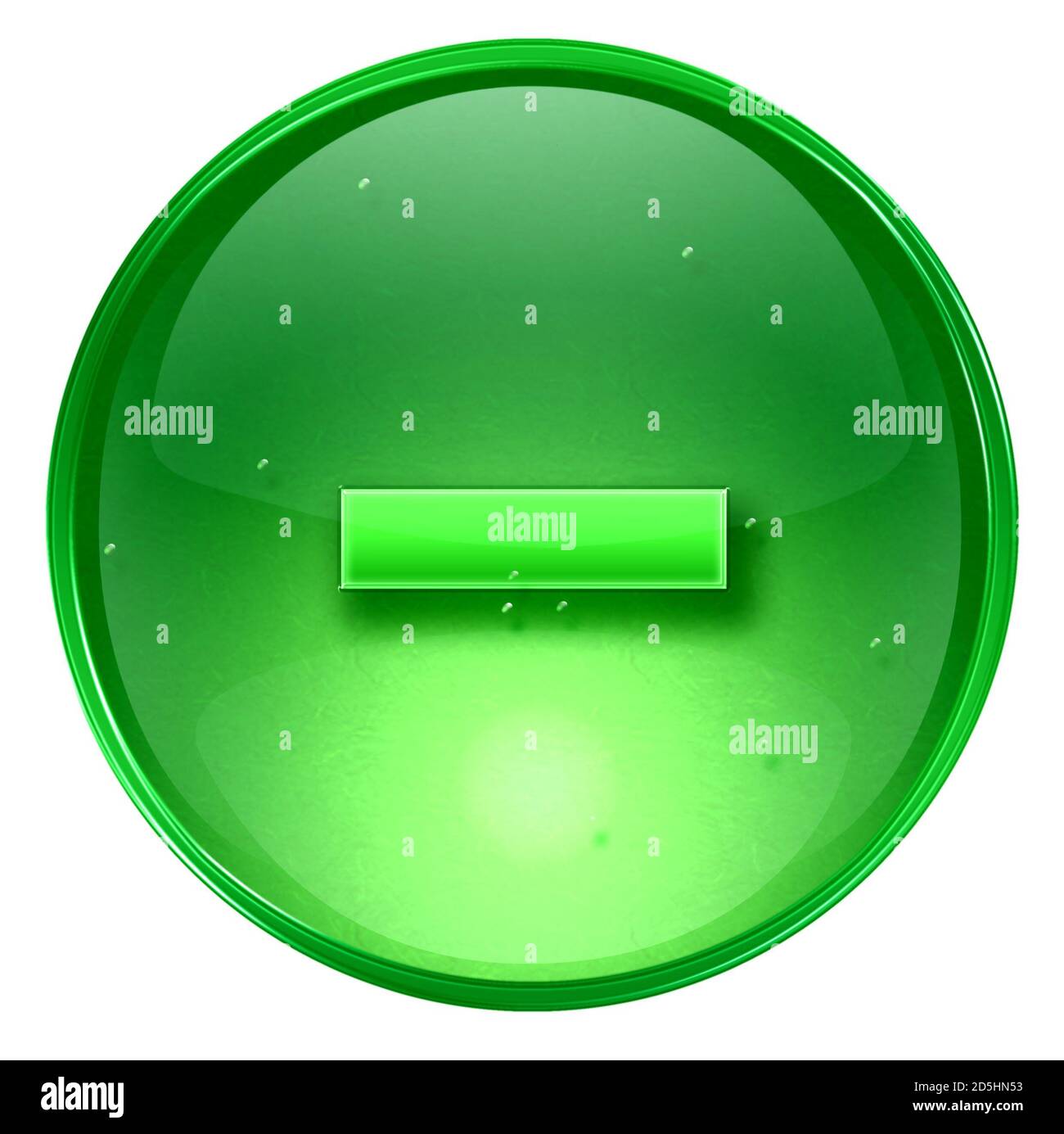 Icône de trait d'Union verte, isolée sur fond blanc. Banque D'Images