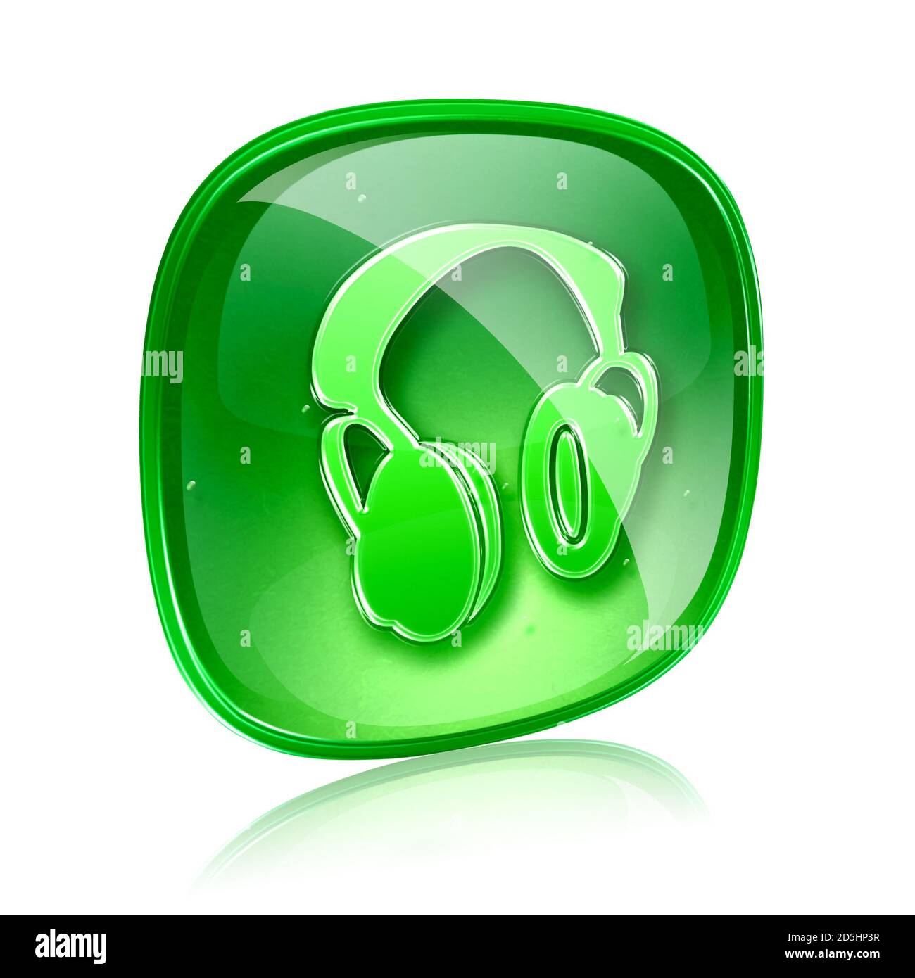 icône de casque en verre vert, isolée sur fond blanc Photo Stock - Alamy