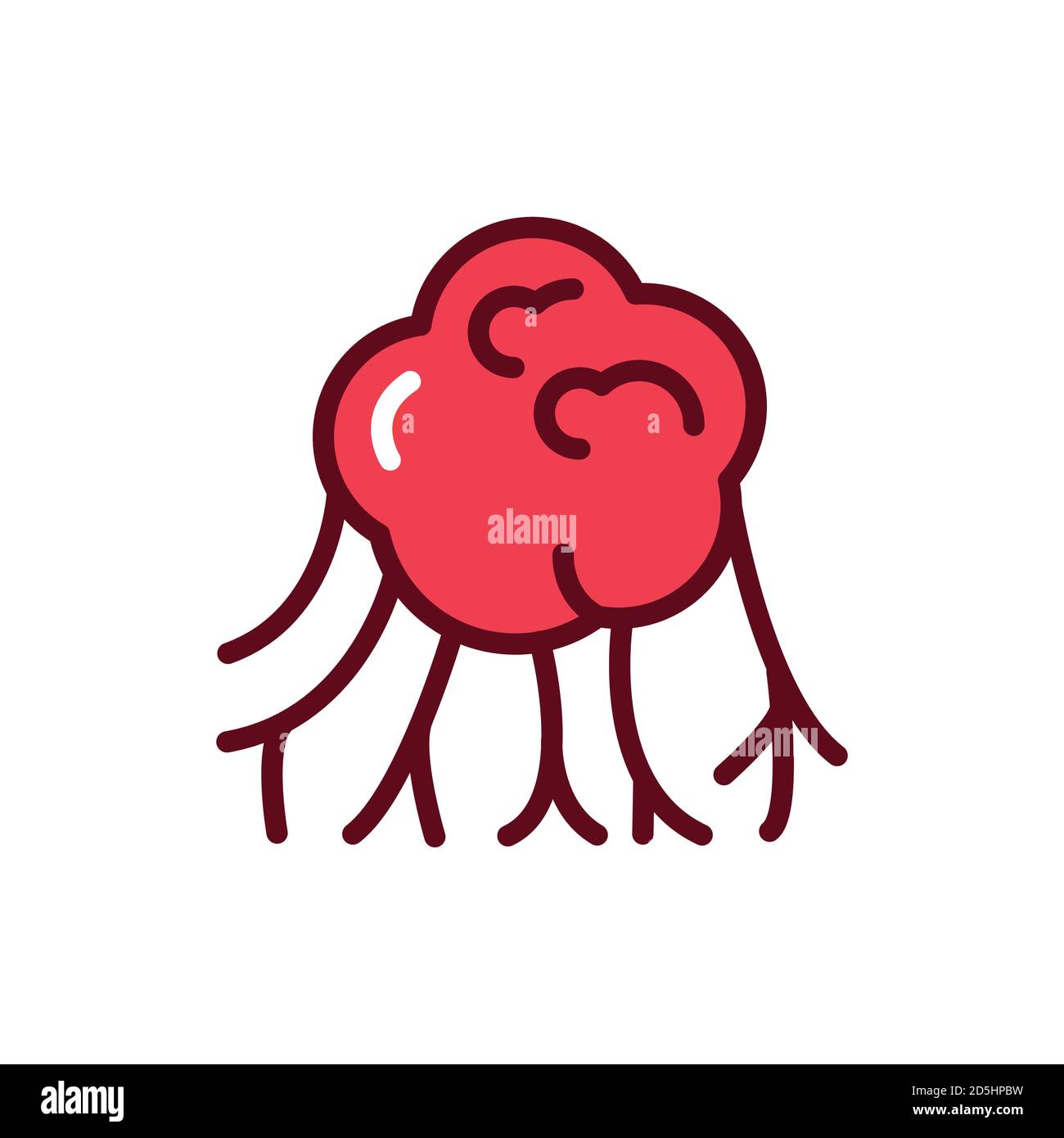 Icône de la ligne noire des cellules cancéreuses du virus. Pictogramme de contour Illustration de Vecteur