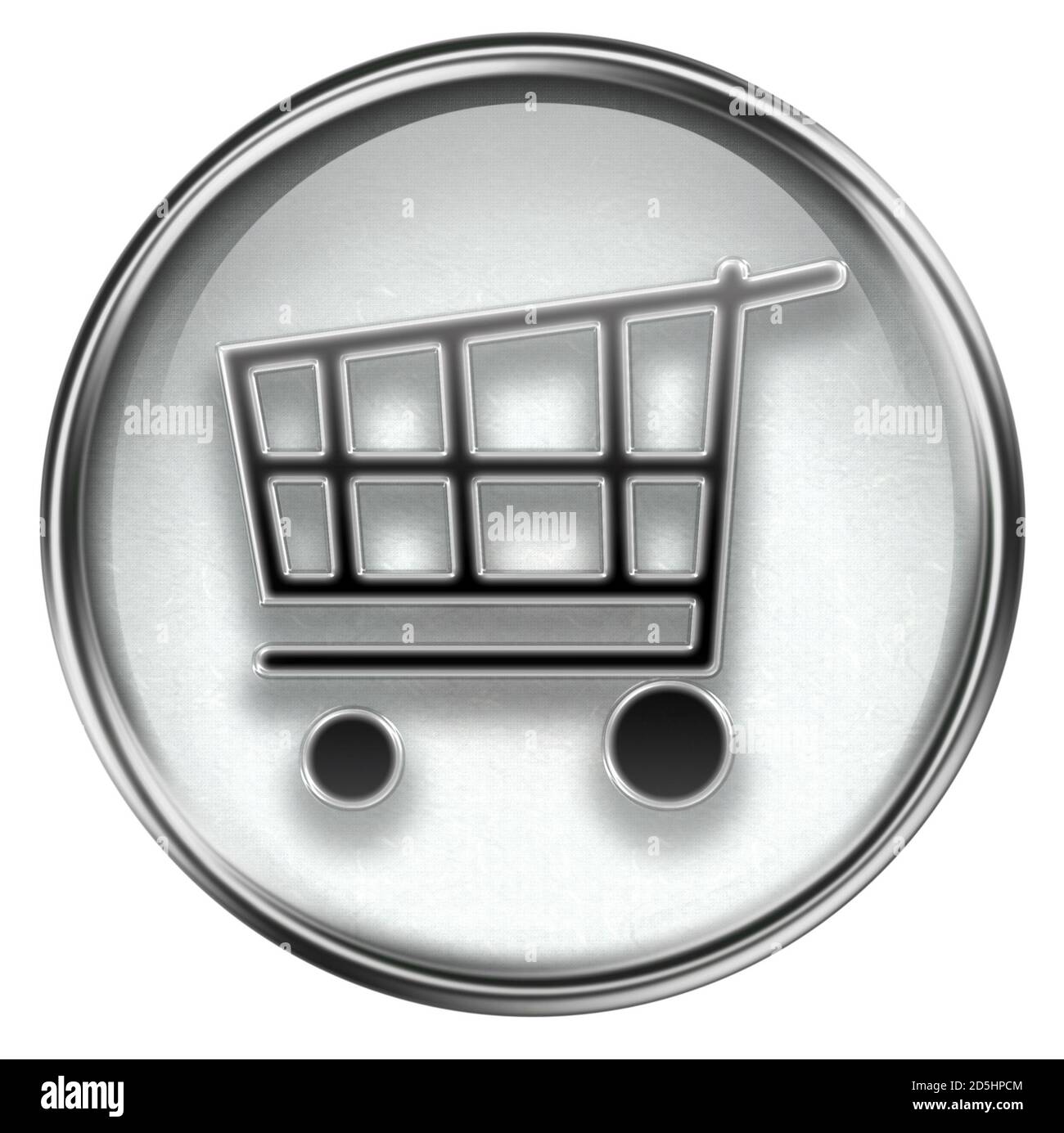 icône de panier grise, isolée sur fond blanc. Banque D'Images