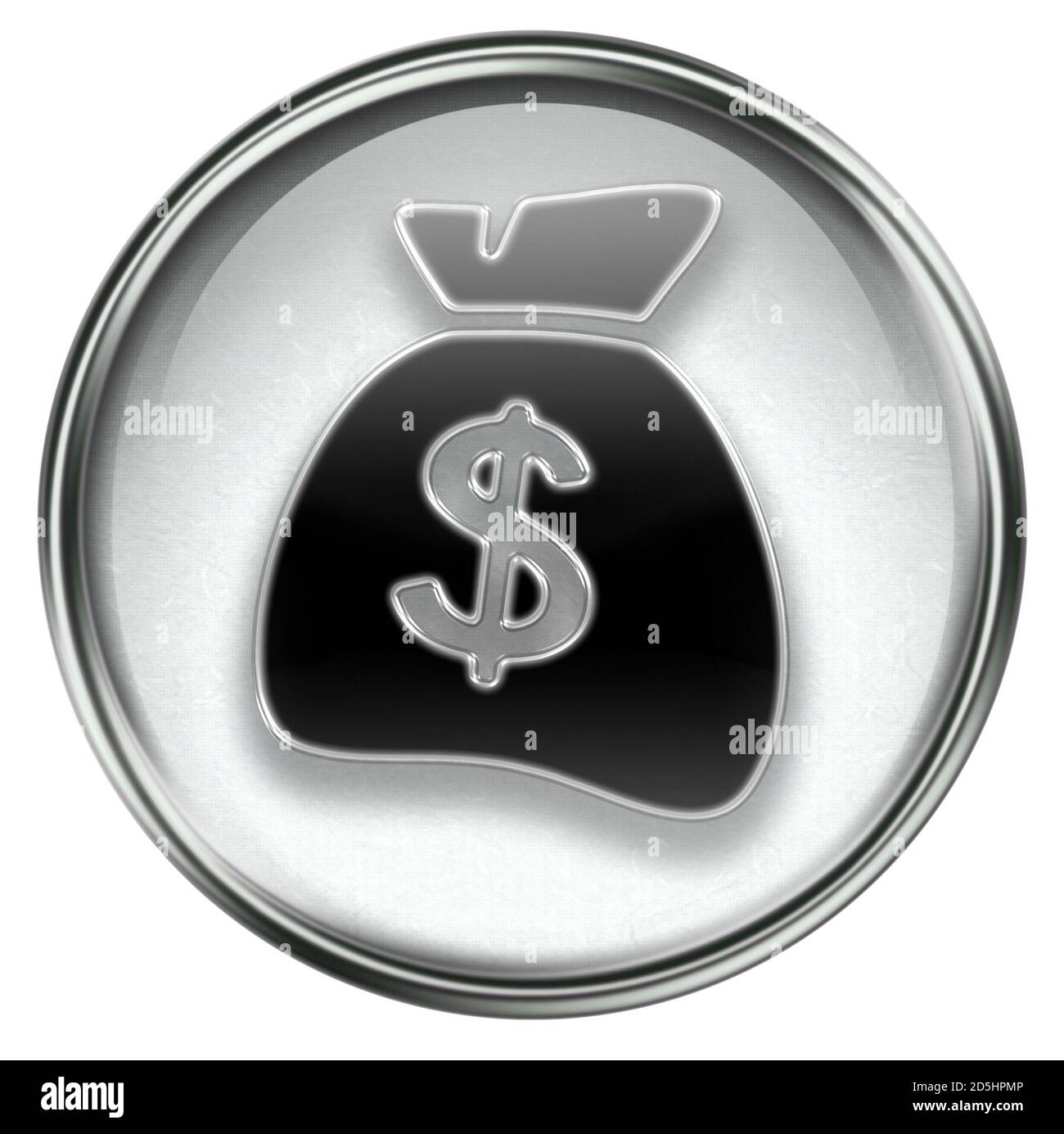 icône dollar grise Banque D'Images