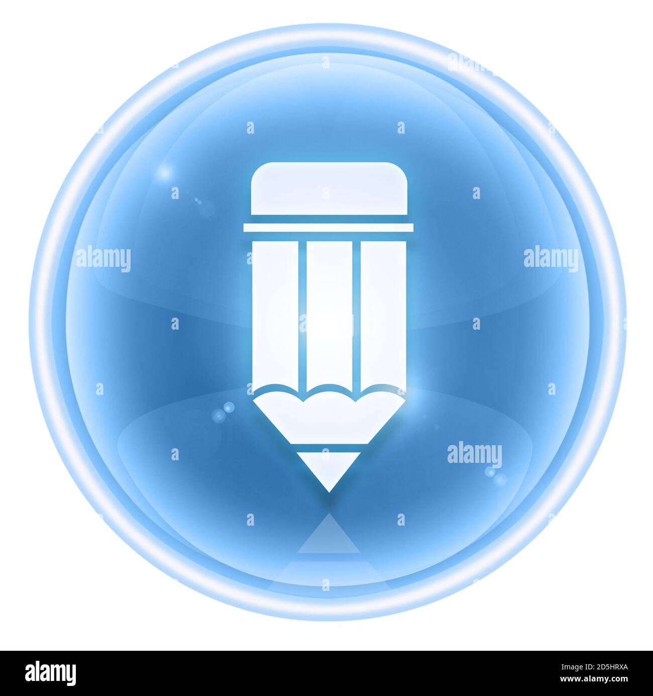 Icône crayon ICE, isolée sur fond blanc Banque D'Images