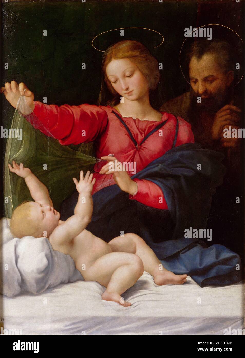 Titre: La Madonna de Loreto Créateur: Raphaël (Raffaello Sanzio d'Urbino) Date: 1509 Dimensions: 120 x 90 cms Moyen: Huile sur toile lieu: Musée Conde, Chantilly, France Banque D'Images