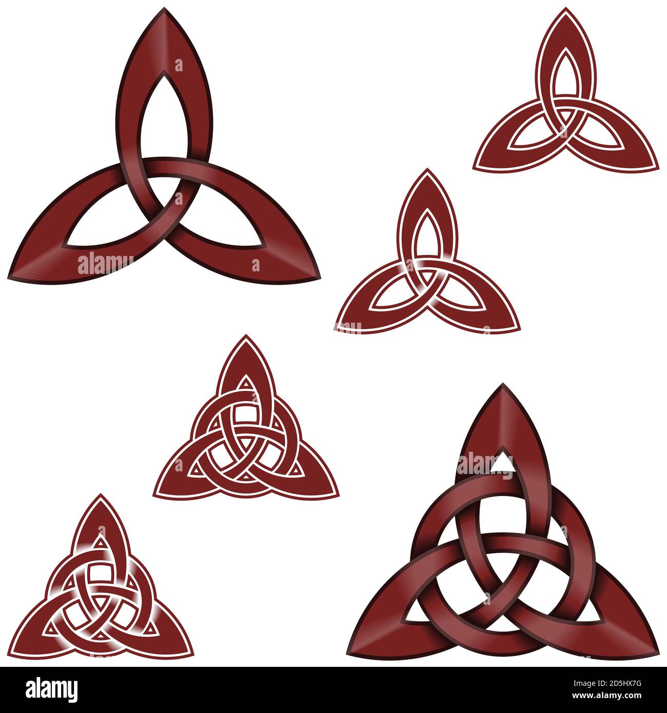 Illustration du symbole wicca, entrelacée triquetra avec cercle, le tout sur fond blanc Illustration de Vecteur