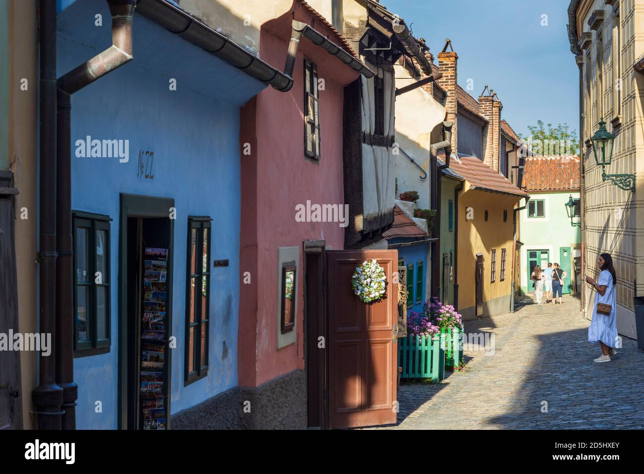 Praha: Golden Lane (Zlata ulicka) au Château de Prague à Hradcany, quartier du Château, Praha, Prag, Prague, Tchèque Banque D'Images