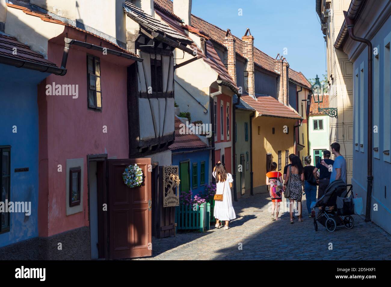 Praha: Golden Lane (Zlata ulicka) au Château de Prague à Hradcany, quartier du Château, Praha, Prag, Prague, Tchèque Banque D'Images