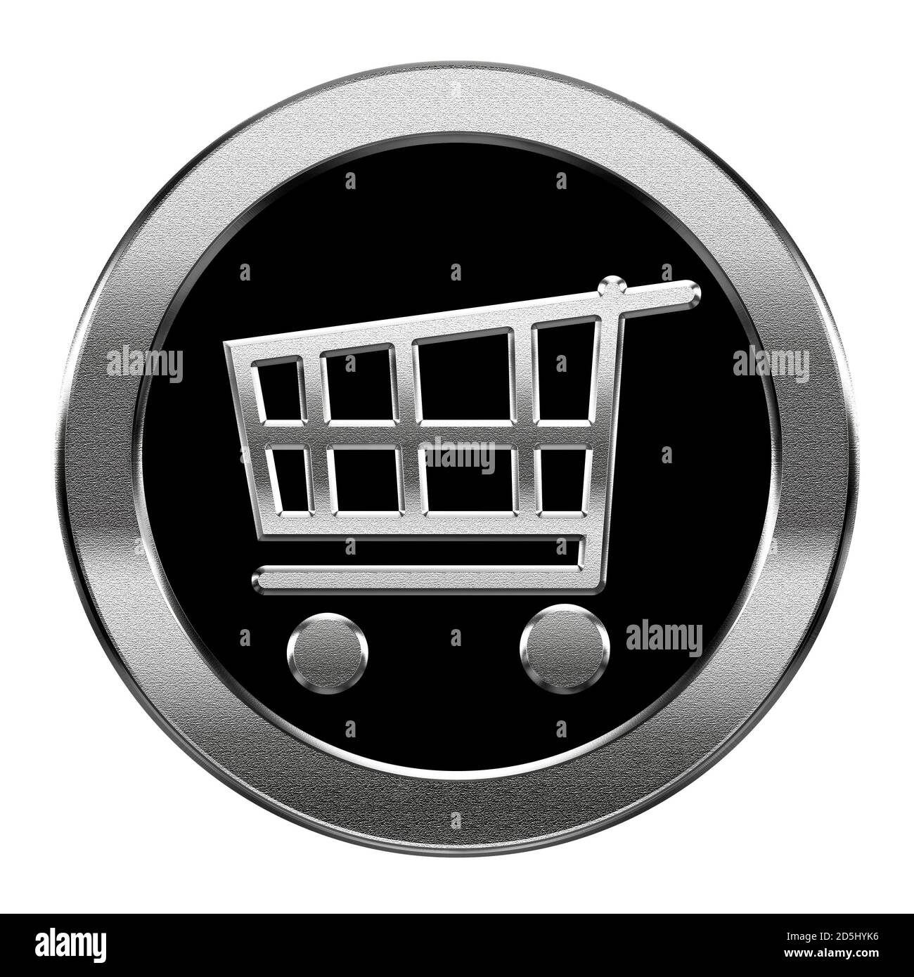 Icône panier argent, isolé sur fond blanc. Banque D'Images