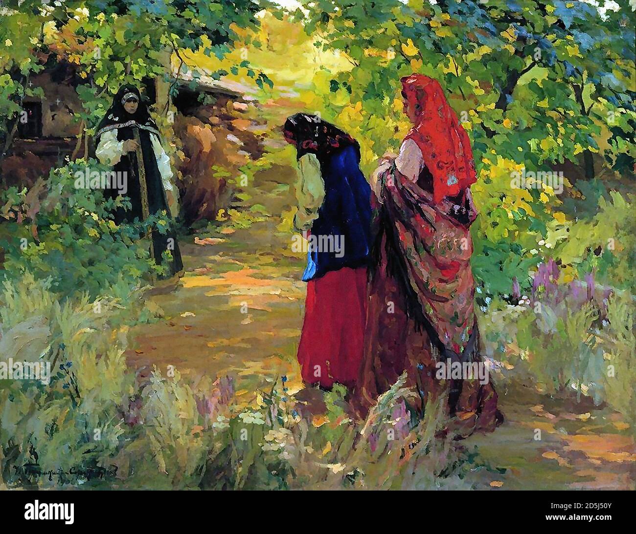 Goriushkin-Sorokopudov Ivan Silych - Monastère 2 - École russe - 19e siècle Banque D'Images
