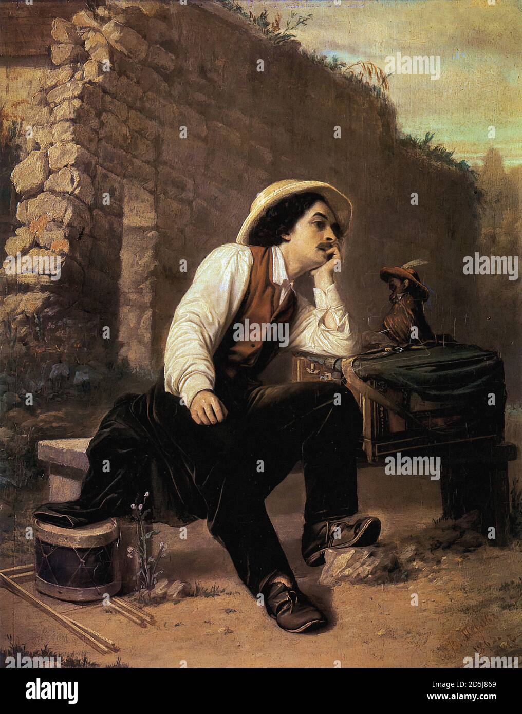 Perov Vasily - Organ-Grinder - École russe - 19e siècle Banque D'Images