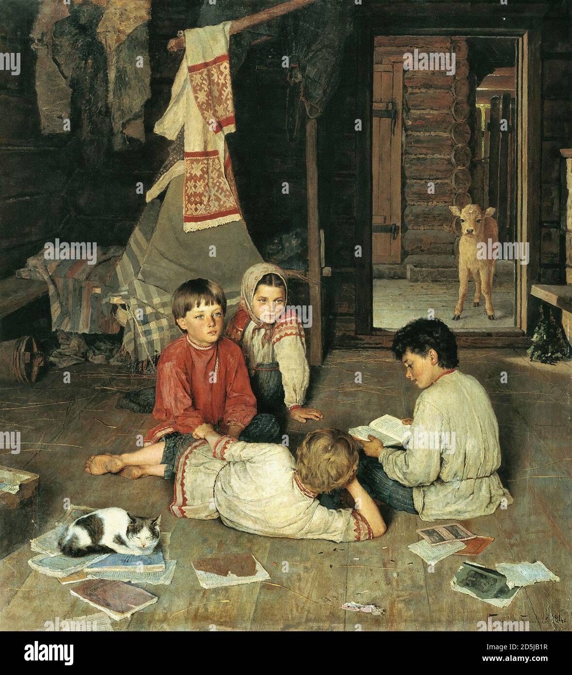 Bogdanoff-Bjelski Nikolai - New Tale - École russe - 19e Siècle Banque D'Images