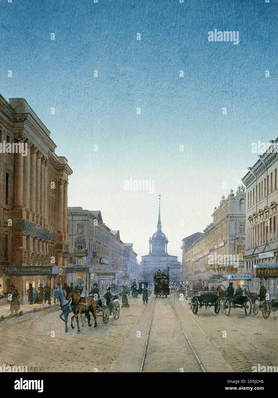 Geftler Karl Eduardovich - vue de Saint-Pétersbourg - russe École - 19e siècle Banque D'Images