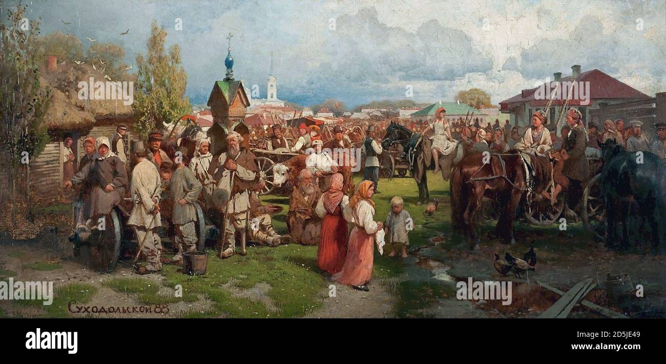Sukhodolsky Pyotr Alexandrovitch - Foire à Sorochinsk - École russe - 19e siècle Banque D'Images
