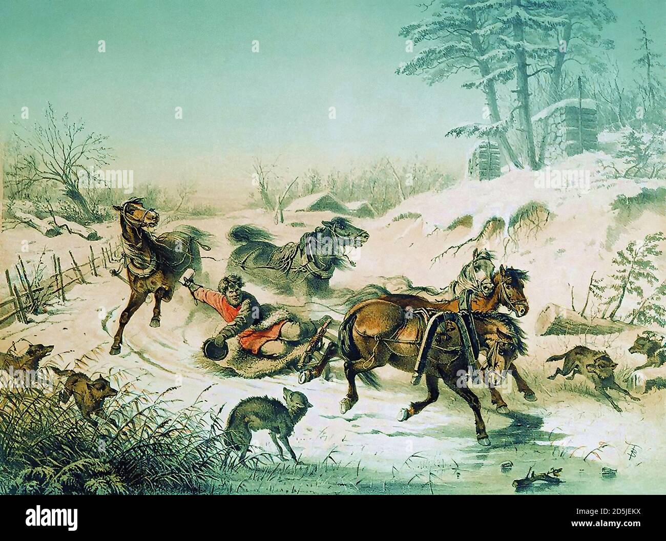 Timm Vasiliy Fedorovich - courbe dangereuse - École russe - 19e siècle Banque D'Images