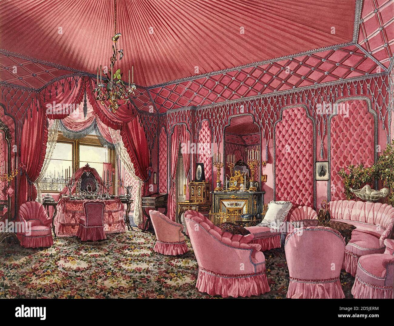 Ukhtomsky Konstantin Andreyevich - intérieurs du Palais d'hiver - le quatrième Appartement réservé. Le dressing - École russe - XIXe siècle Banque D'Images