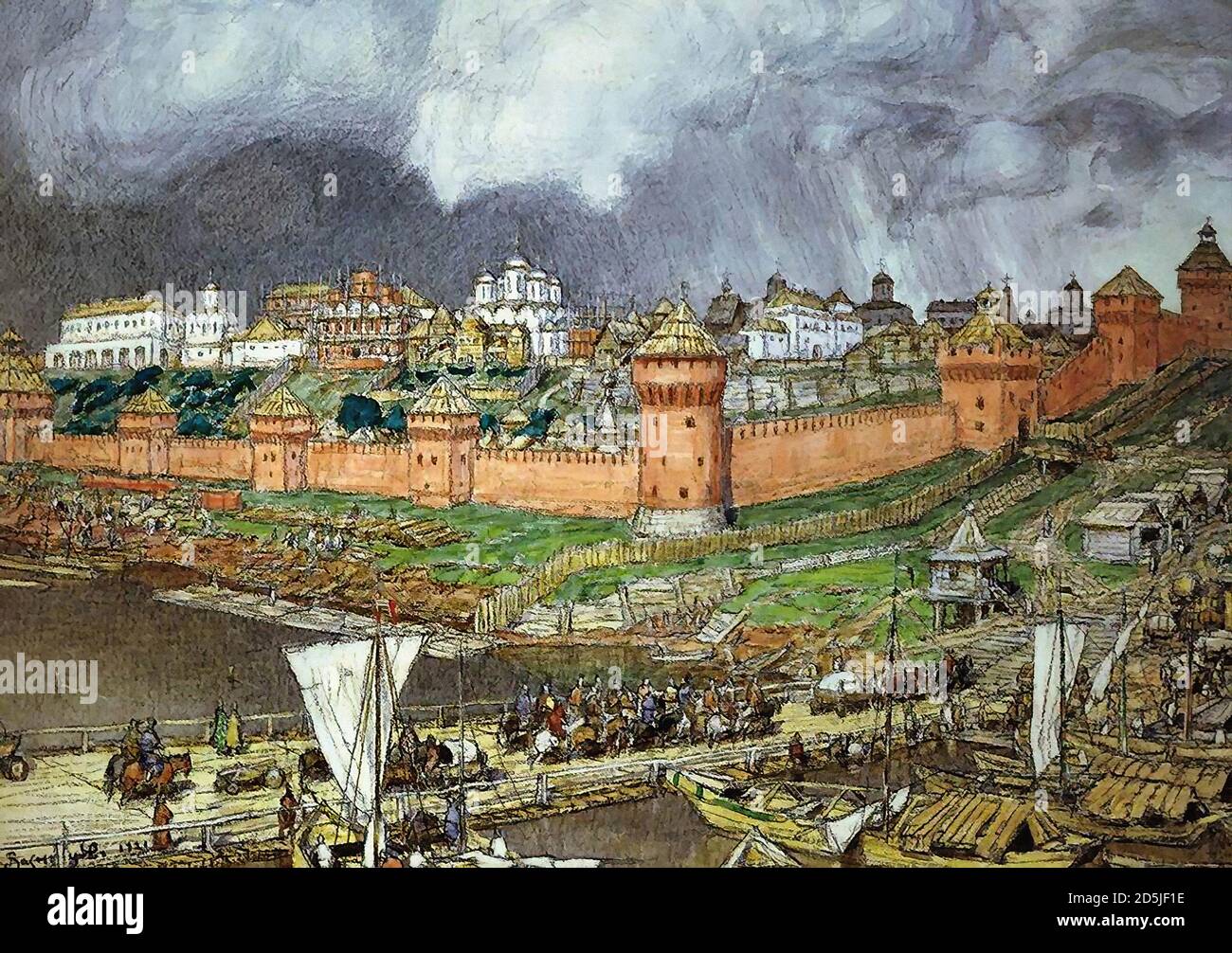 Vassetsov Apollinari - le Kremlin de Moscou pendant le règne de Ivan III - École russe - 19e siècle Banque D'Images