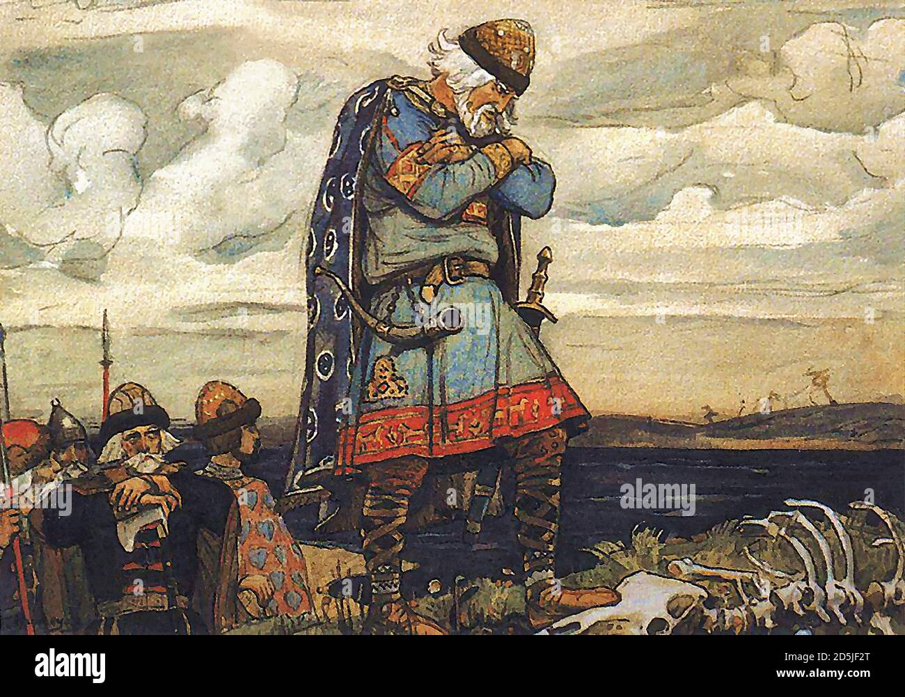 Vassetsov Victor - Het Lied Van Oleg de Wijze - Oleg Stapt Op de Schedel Van zijn Paard - russe École - 19e siècle Banque D'Images