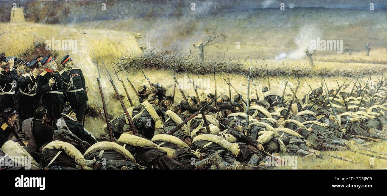 Vereshchagin Vasilievitch - avant l'attaque près de Plevna - École russe - 19e siècle Banque D'Images