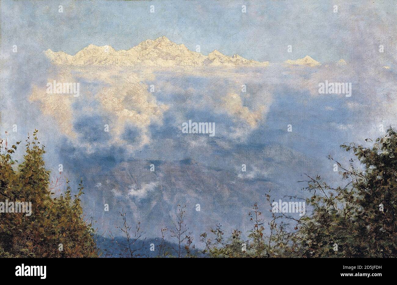 Vereshchagin Vasilievitch - Kanchinjinga Pandim et autres montagnes de The Clouds - École russe - 19e siècle Banque D'Images