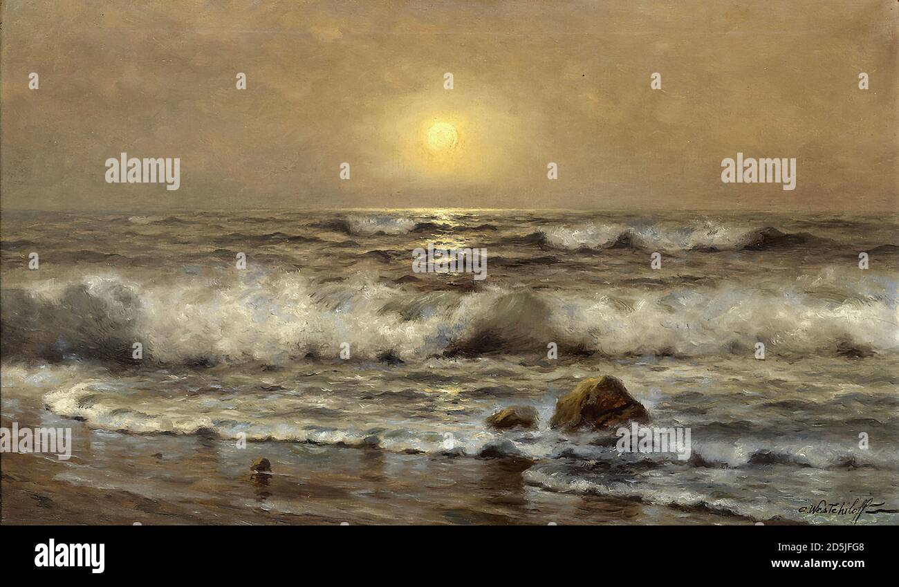 Veshchilov Constantine Alexandrovitch - Rolling Waves 2 - École russe - 19e siècle Banque D'Images