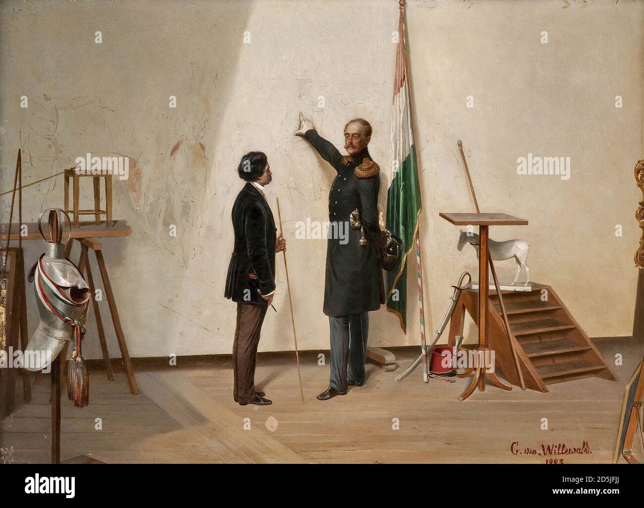 Villevalde Bogdan Pavlovich - le tsar Nicolas Ier à l'artiste Studio - École russe - 19e siècle Banque D'Images