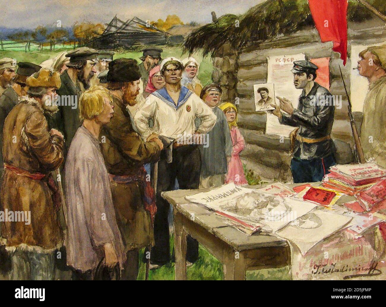 Vladimirov Ivan - Agitator - École russe - 19e siècle Banque D'Images