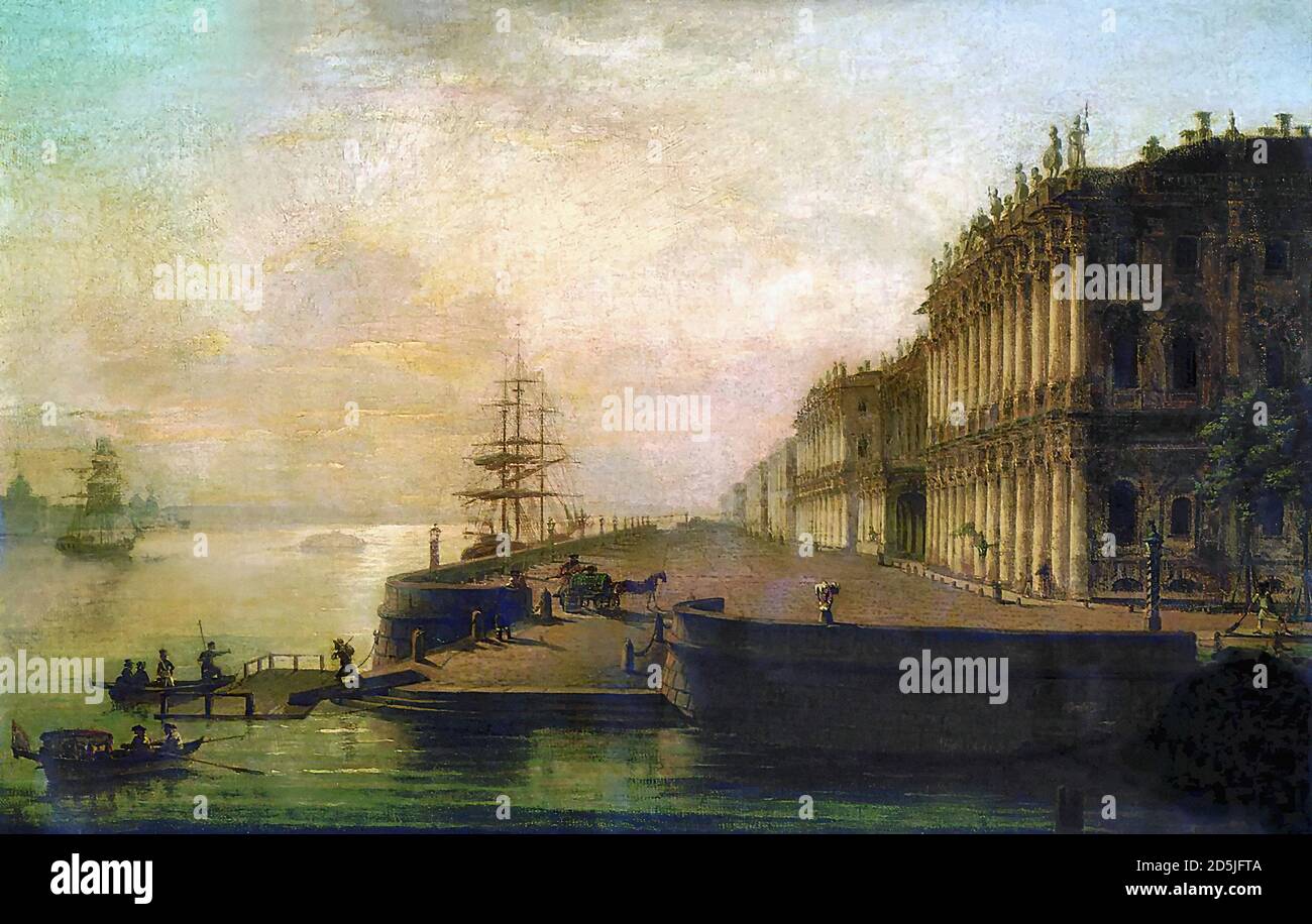Vorobiev Maxim - vue sur Saint-Pétersbourg - École russe - 19e siècle Banque D'Images