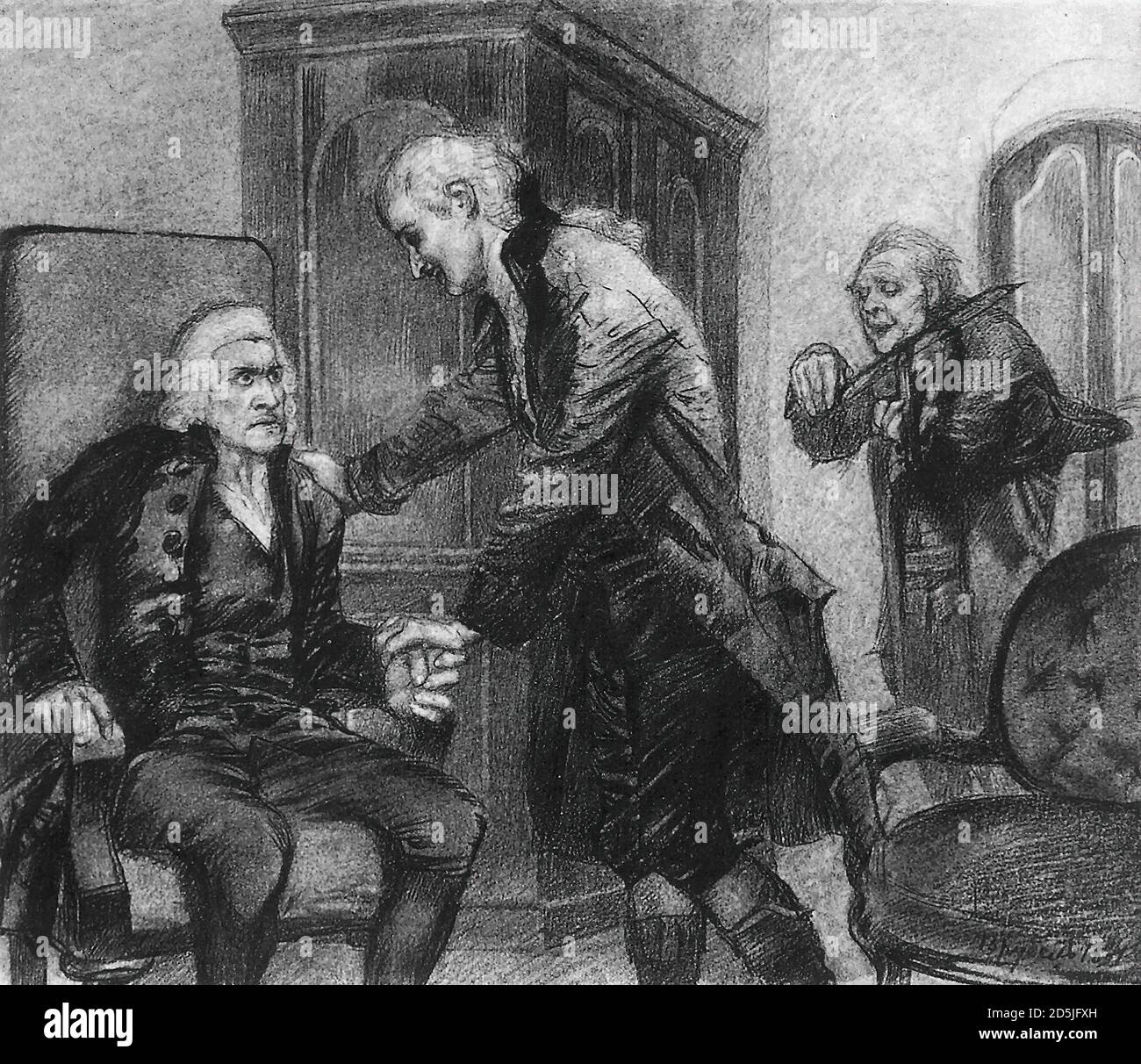 Vrubel Mikhail - Mozart et Salieri à l'écoute d'un aveugle Violoniste - École russe - 19e siècle Banque D'Images