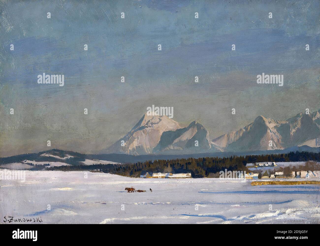 Zhukovsky Stanislav Yulianovich - Paysage d'hiver 2 - École russe - 19e siècle Banque D'Images