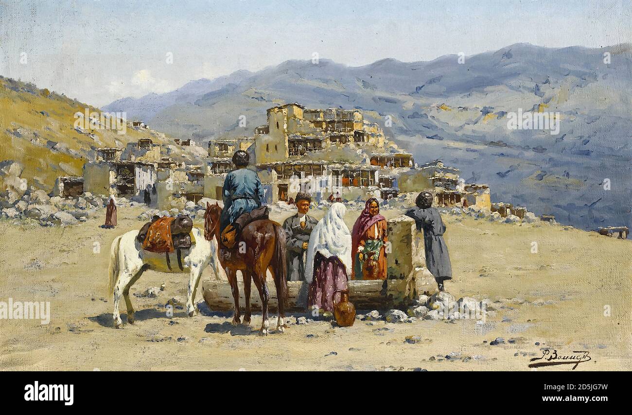 Zommer Richard Karlovich - au creux de l'eau - russe École - 19e siècle Banque D'Images