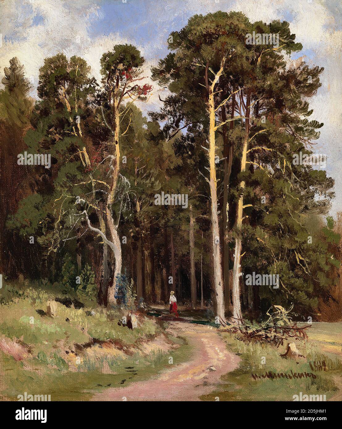 Shishkin Ivan - route forestière 2 - École russe - 19e siècle Banque D'Images