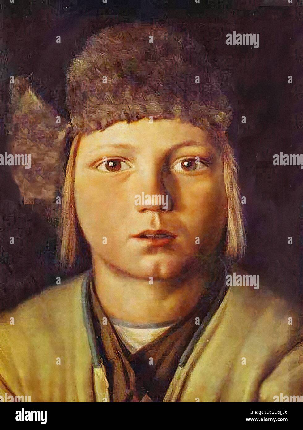 Soroka Grigori - petit garçon - École russe - 19e Siècle Banque D'Images