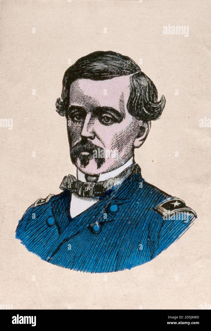 Portrait du général Meagher. Thomas Francis Meagher (1823 – 1867) était un nationaliste irlandais et un dirigeant des jeunes Irelanders de la rébellion de 1848 Banque D'Images