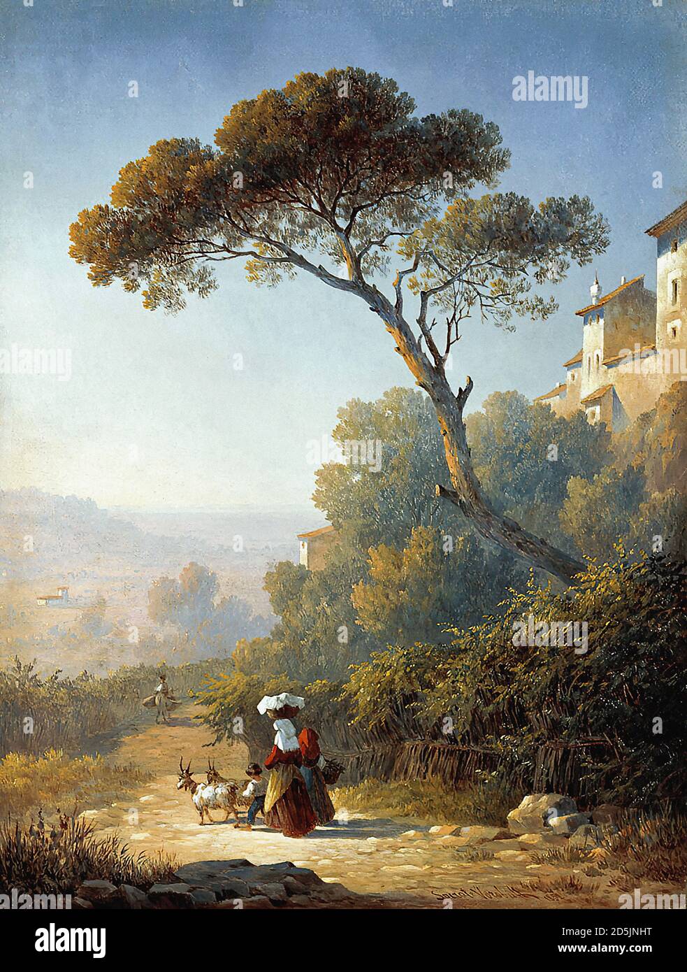 Vorobiev Socrates Maksimovich - Paysage italien avec PIN - russe École - 19e siècle Banque D'Images