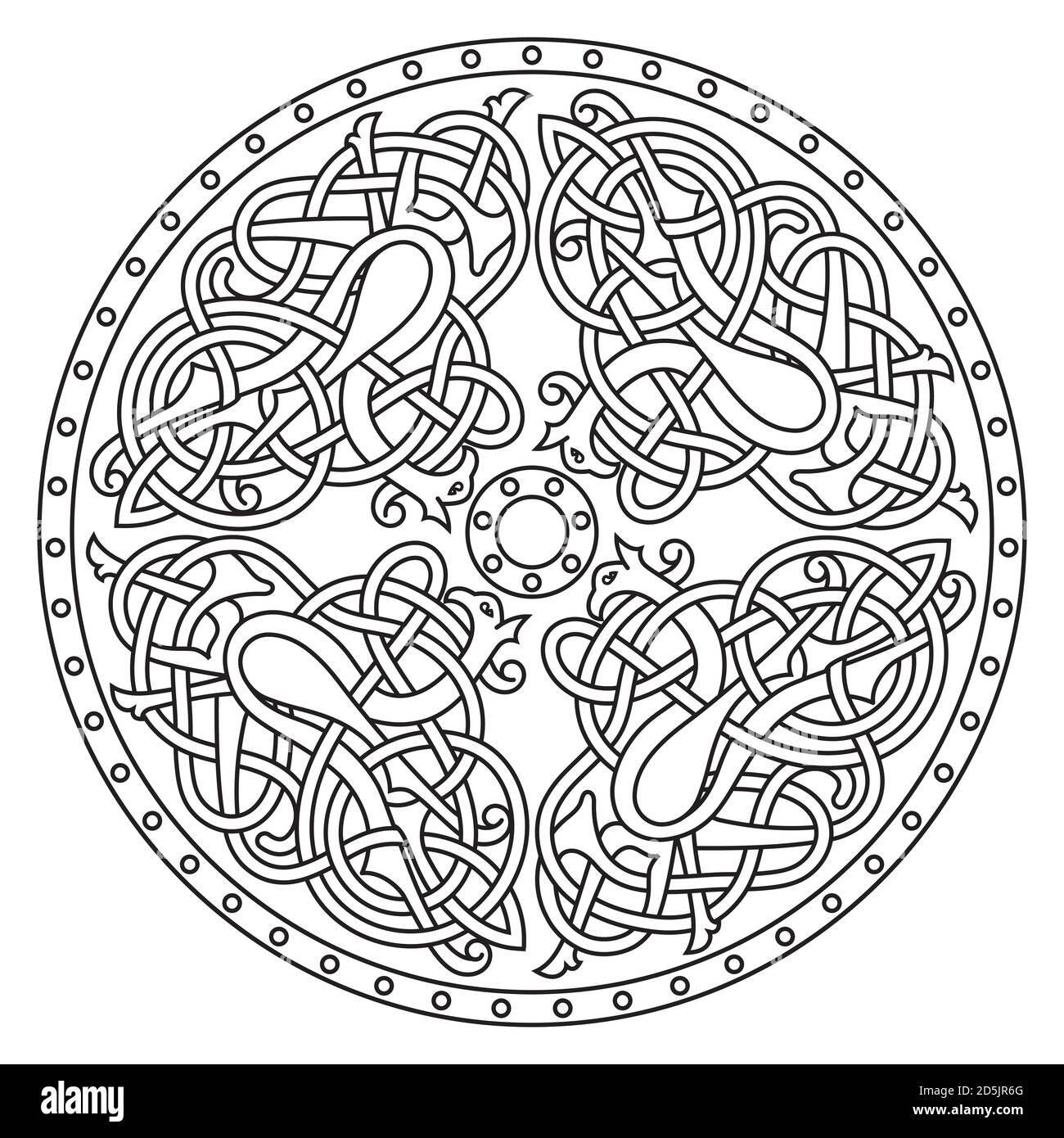 Ancien symbole mythique celtique d'oiseau. Noeud celtique ornement Illustration de Vecteur
