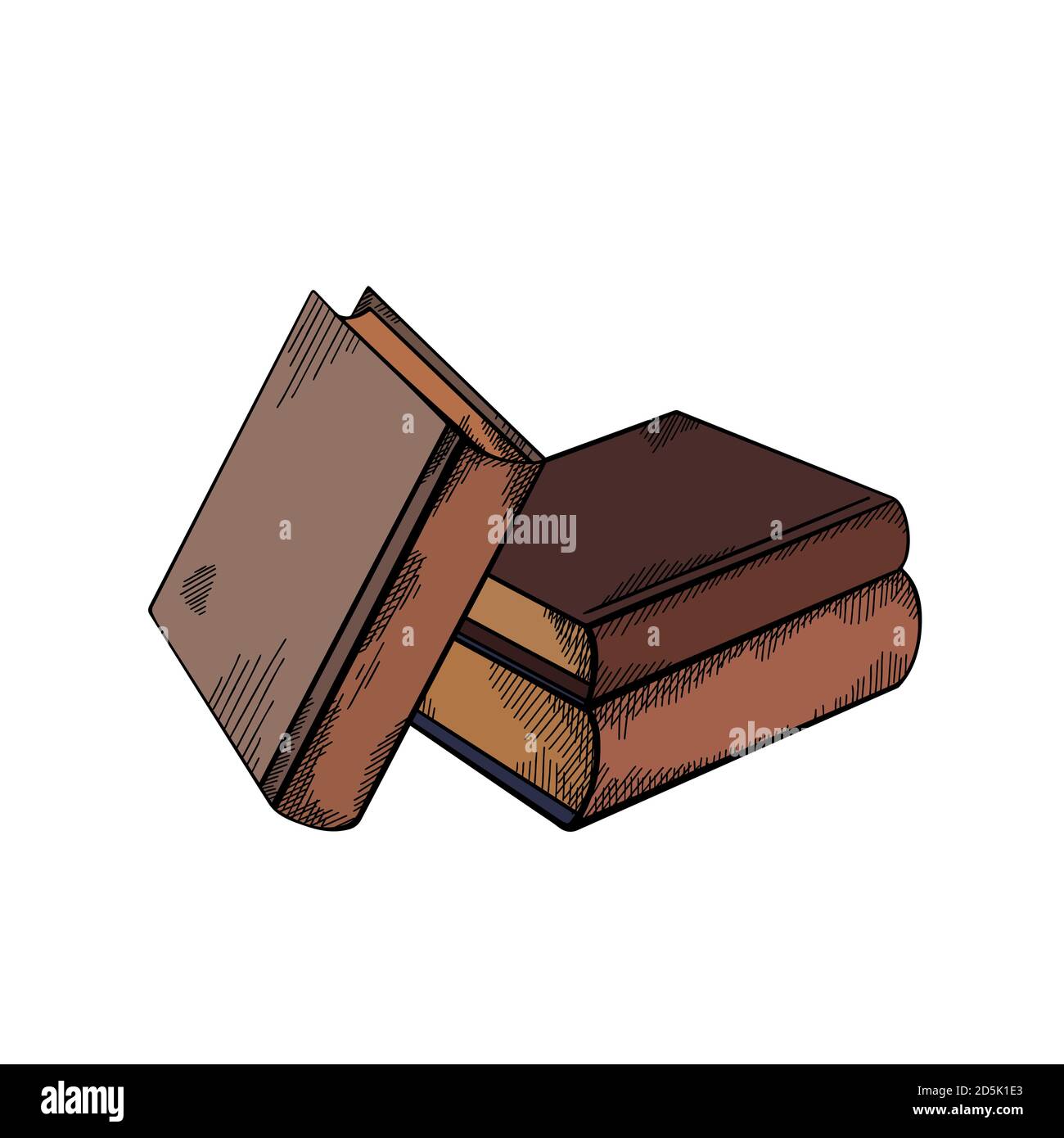 Esquissez des piles de livres avec des hachures. Dessin de coloration de gravure. Connaissance et sagesse. Anciens livres de la bibliothèque. Image vectorielle pour badges, cartes, sli Illustration de Vecteur