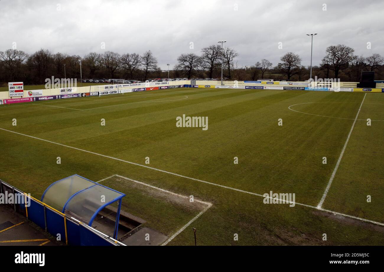 Vue générale du Solihull Moors FC Ground, parc Damson Banque D'Images