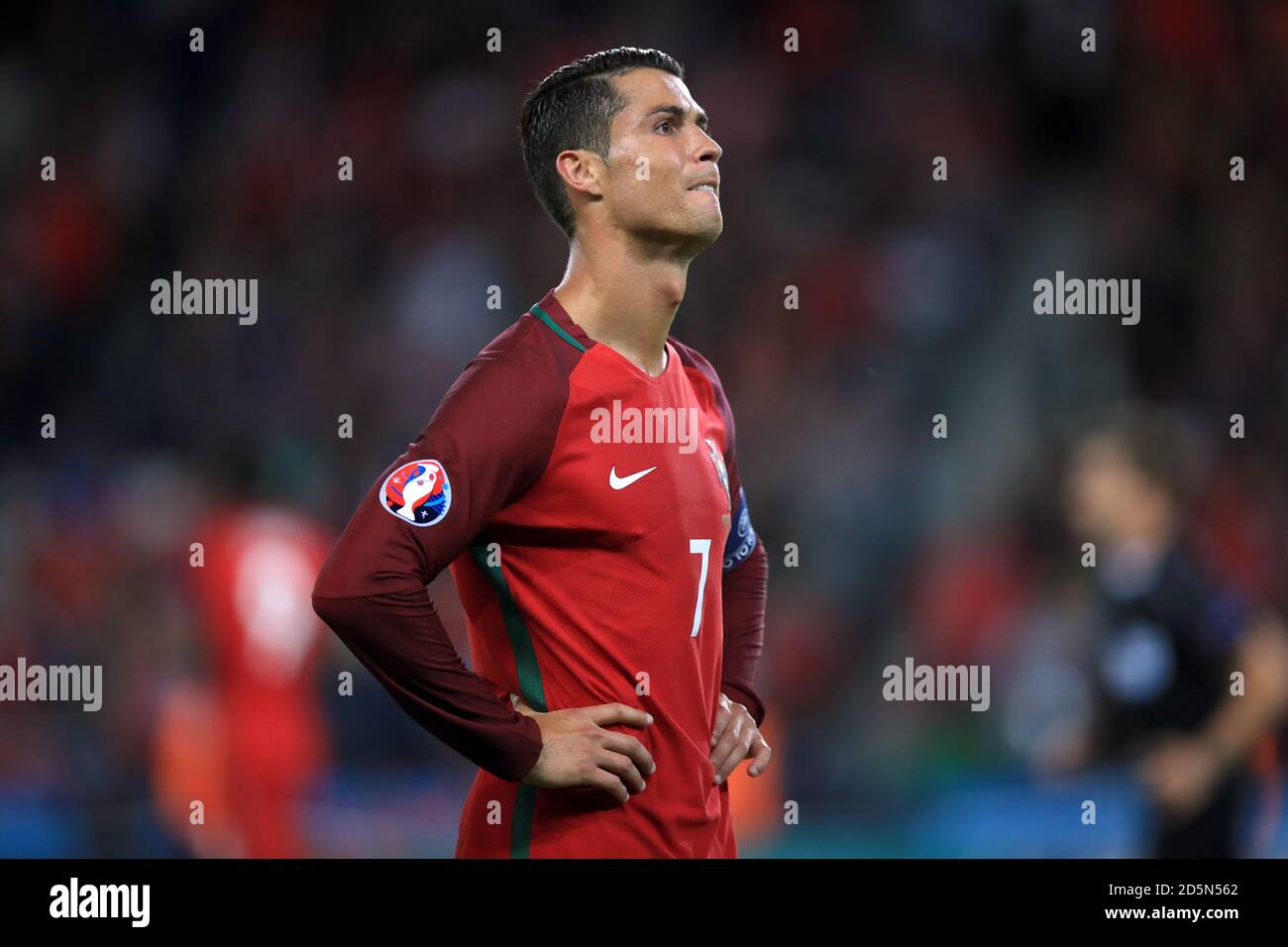 Cristiano Ronaldo est abattu au Portugal Banque D'Images