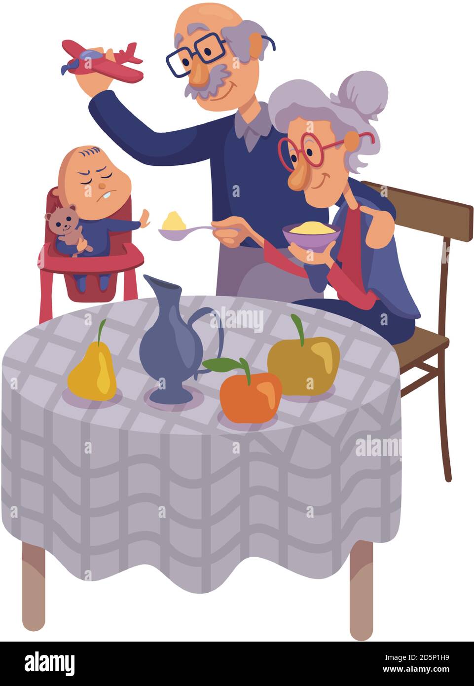 Illustration vectorielle de dessin animé plat de grand-parents ...
