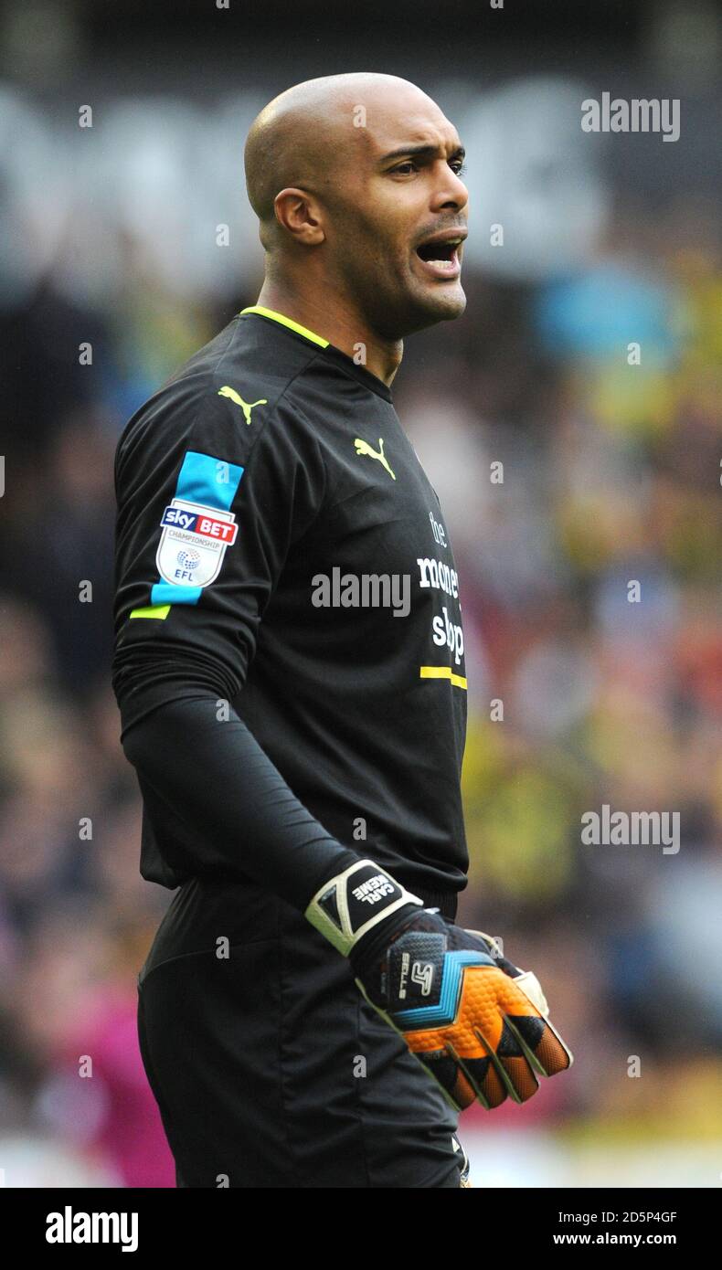 Le gardien de but Carl Ikeme de Wolverhampton Wanderers. Banque D'Images