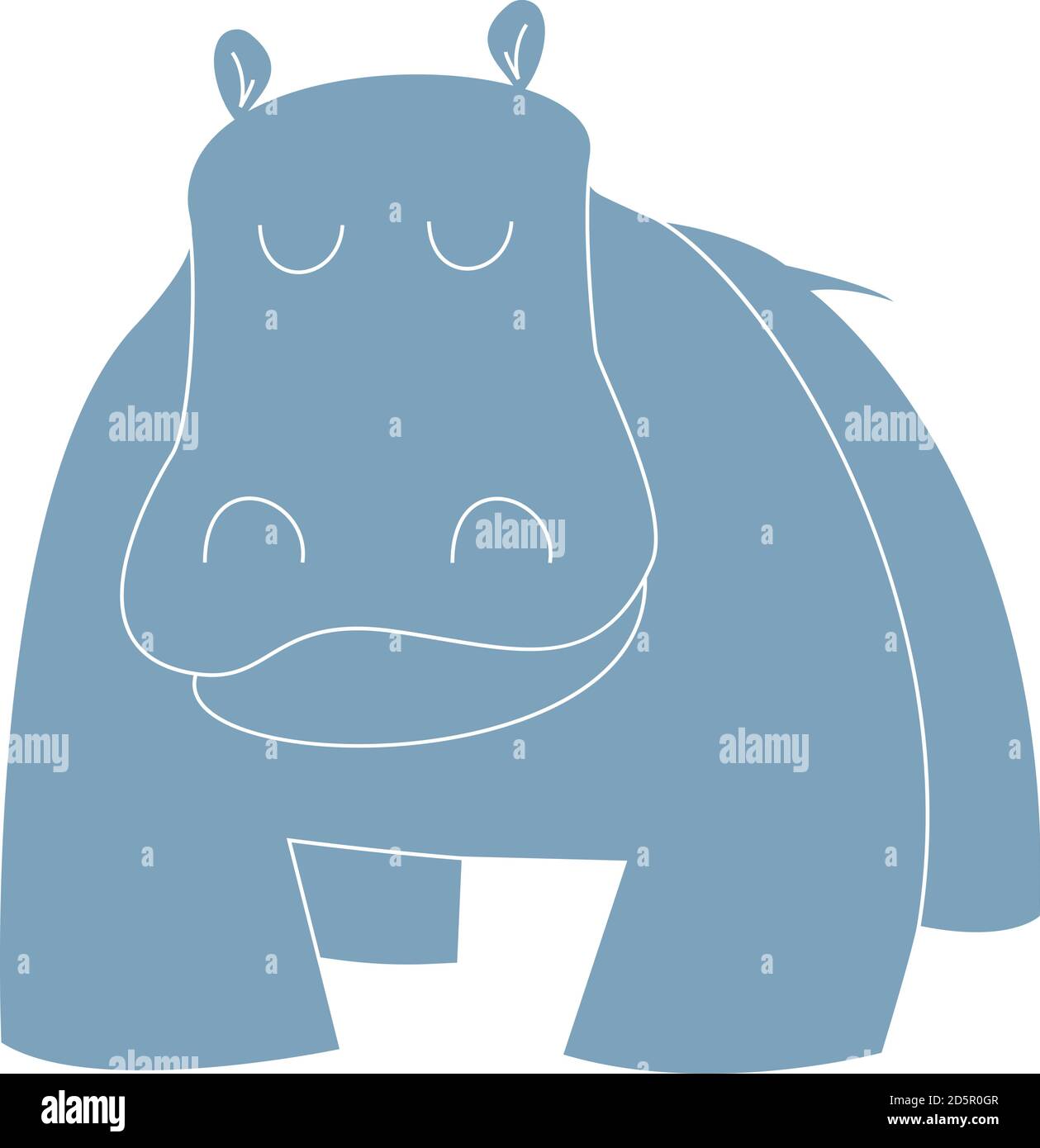 Cartoon Illustration d'Hippo Hippopotame ou drôle personnage animal Illustration de Vecteur