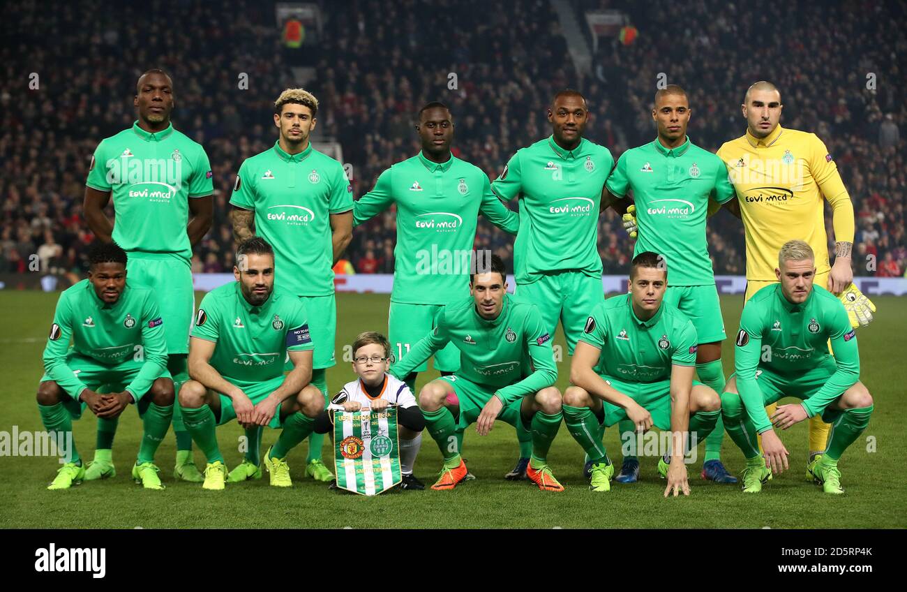 Les joueurs de Saint-Etienne posent pour une photo avant le match Banque D'Images