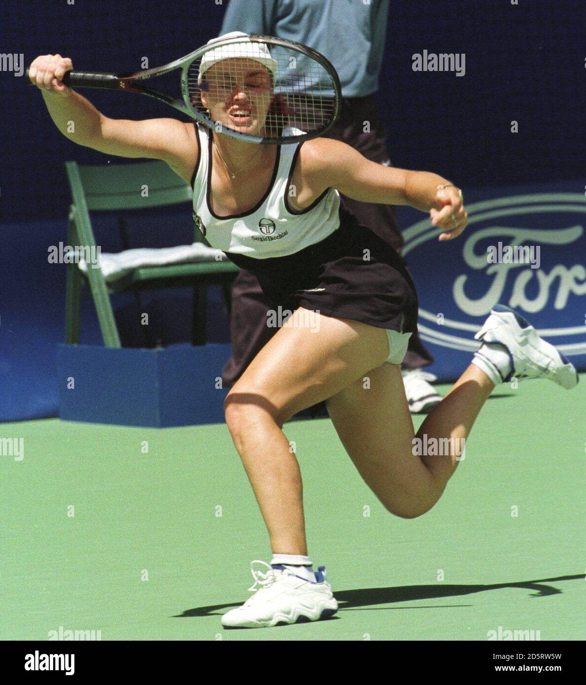 Martina Hingis en suisse contre Mary Pierce en France. Hingis a gagné 6-3, 6-4. Banque D'Images