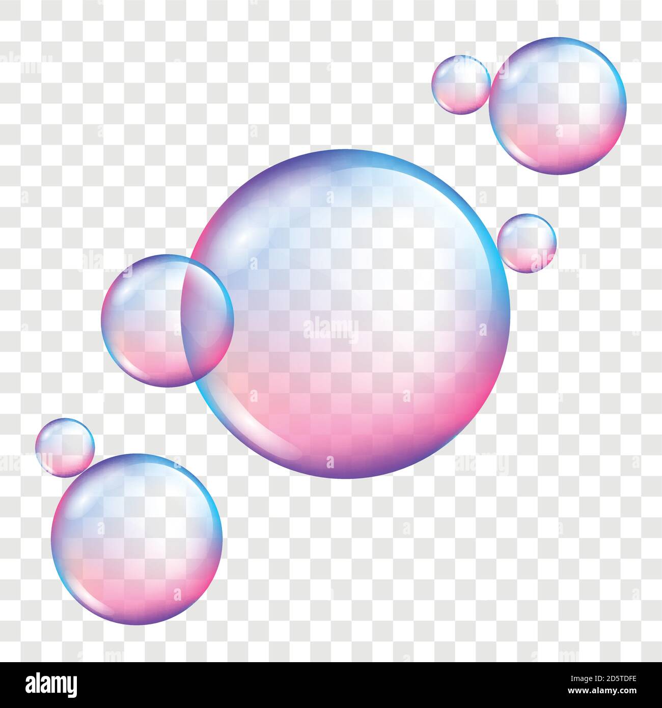 Bulles de savon transparentes isolées sur l'illustration du vecteur noir EPS10 Illustration de Vecteur