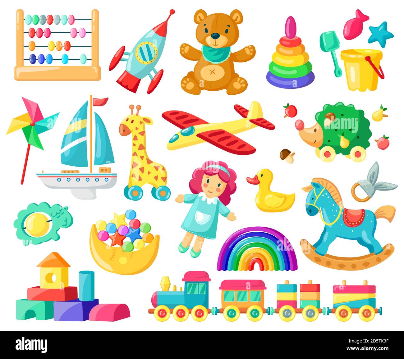 Jouets De Dessin Anime Pour Bebes Jouets Pour Enfants Ours Poupee Jouets Logiques Train Garcons Et Filles Inventaire Pour Jeux Pour Enfants Et Jeu D Illustrations Vectorielles De Divertissement Image Vectorielle Stock