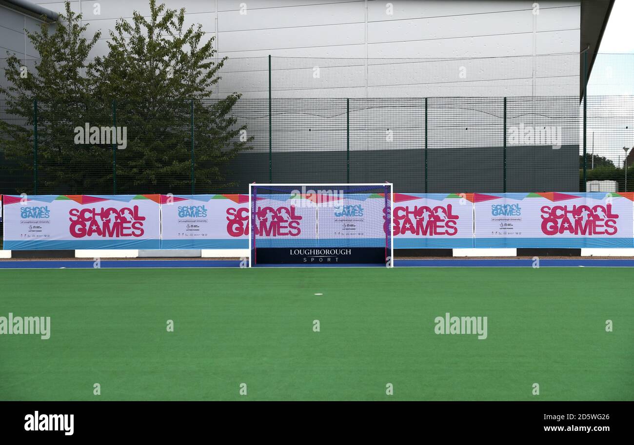 Vue générale du terrain de hockey de l'école 2017 Jeux Banque D'Images