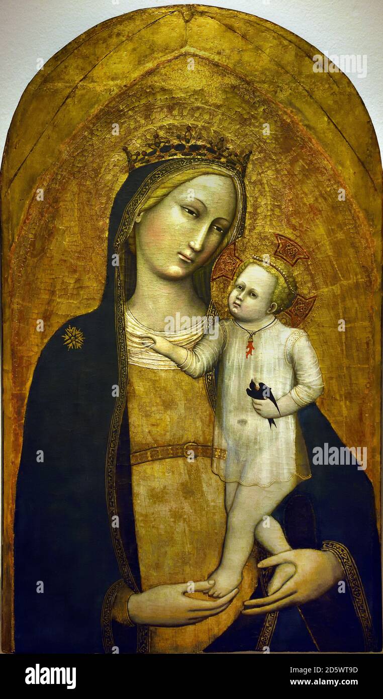 Madonna avec l'enfant 1385 Maître des Straus Madonna Italian, Italie, Banque D'Images