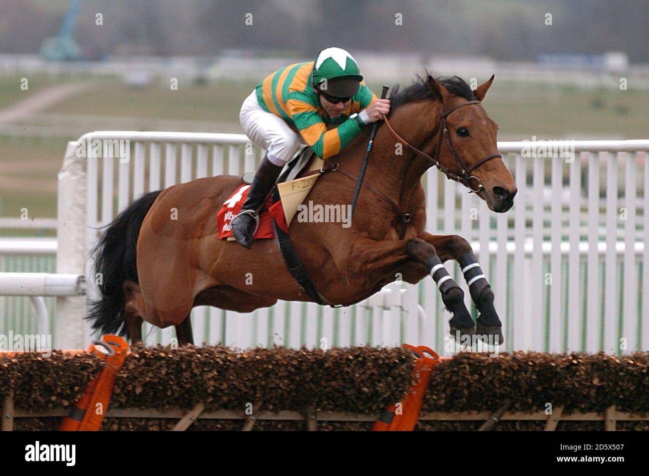 Baracouda est monté par Tony McCoy dans l'obstacle ladbrokes World Course (classe 1) Banque D'Images