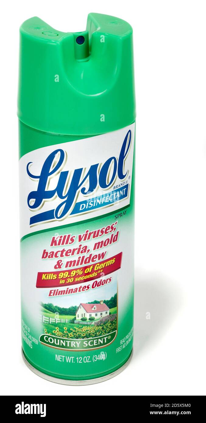Spray désinfectant lysol Banque de photographies et d'images à haute  résolution - Alamy