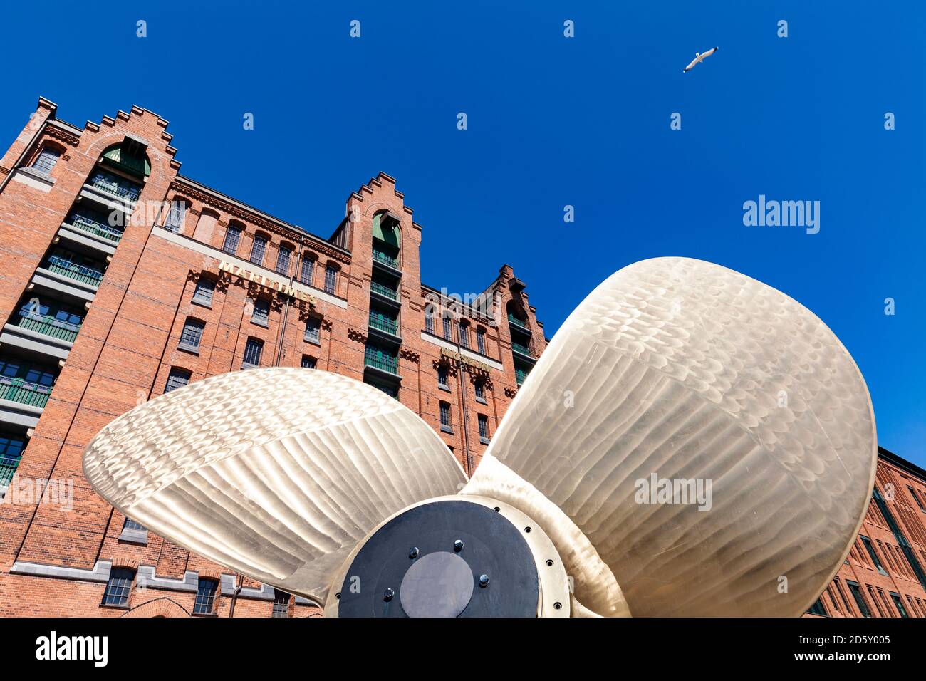 Allemagne, Hambourg, hélice marine devant le Musée maritime international Banque D'Images