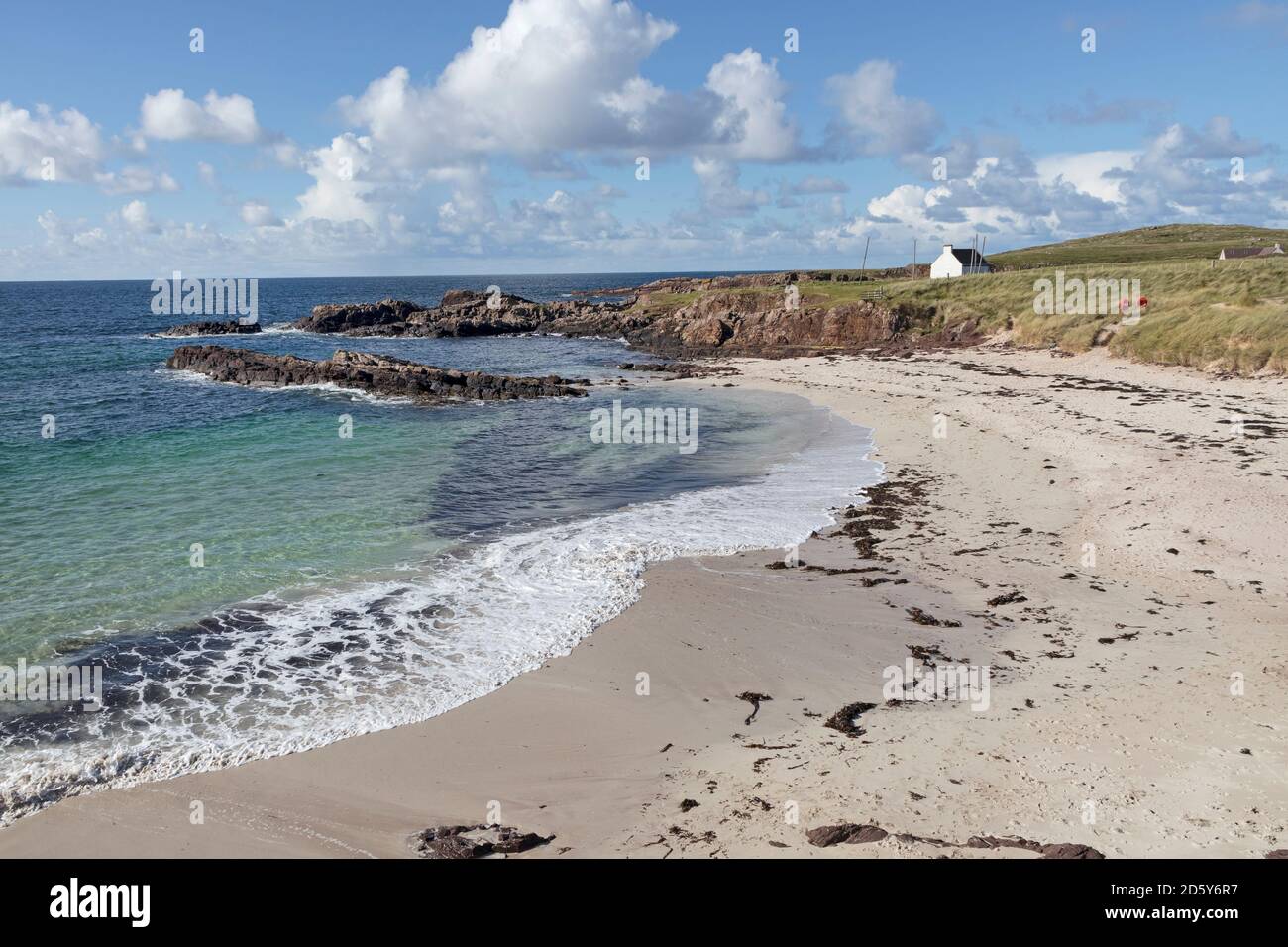 Clachpéage Beach, une destination touristique de plus en plus populaire sur la North Coast 500 Tourist route, Clachpéage, Assynt, NW Highlands, Écosse, Royaume-Uni Banque D'Images